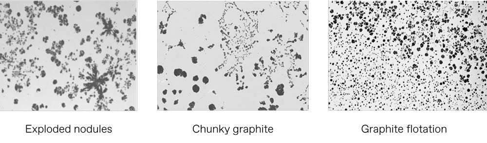Observation in microscope of graphite