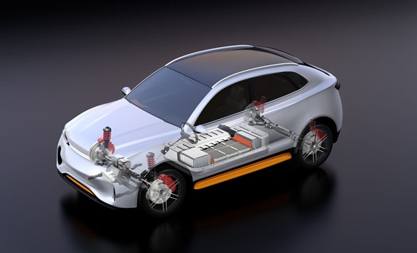 Electric SUV car with battery package